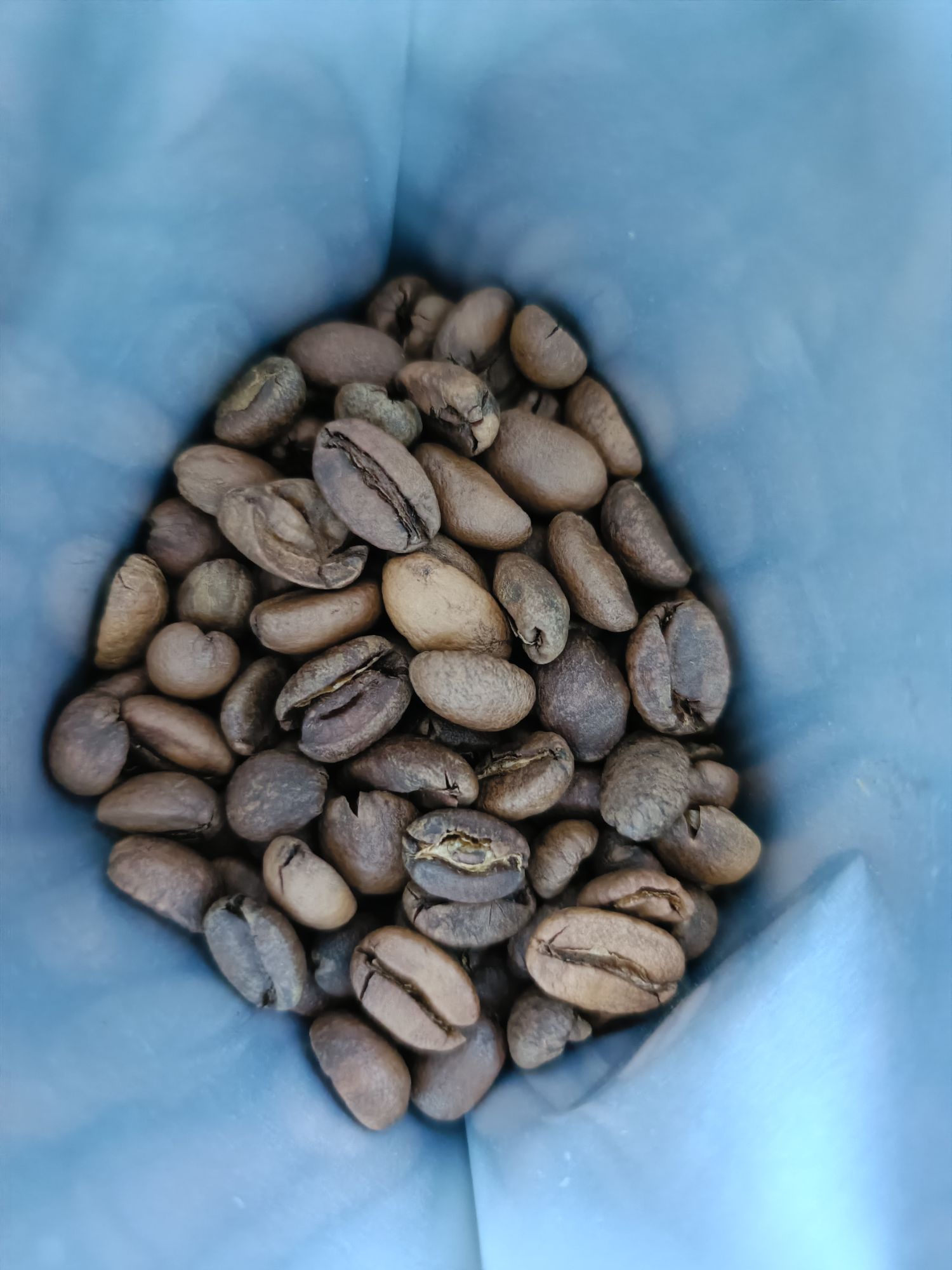 LEOコーヒーの浅煎りエチオピア豆のアップ